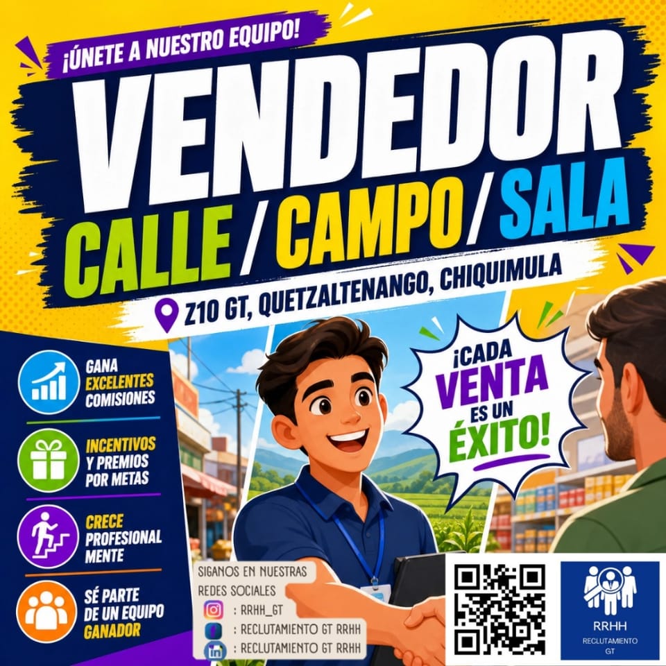 ASESORES DE VENTAS SALA DE VENTAS CENTRO COMERCIAL CAJERO VENDEDORES en Ciudad de Guatemala (Municipio)