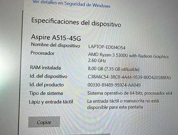Laptop acer Aspire 5 A515 en Guadalajara (Municipio)