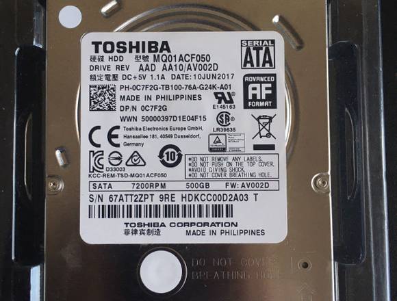 Disco Duro 500GB HDD en San Pedro Sacatepéquez (Municipio)
