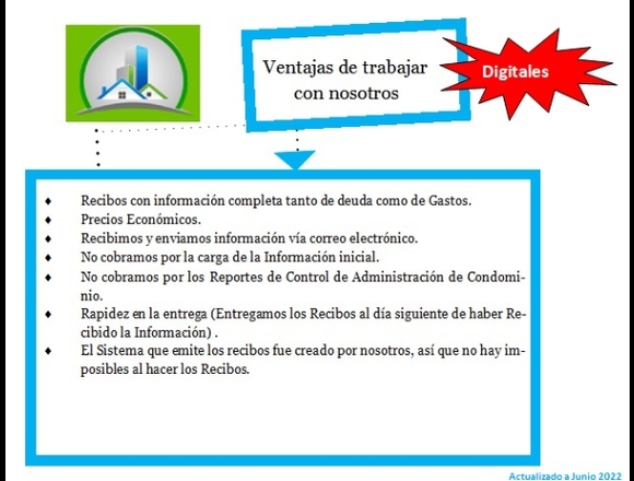 Recibos de Condominio. Elaboracion. en Falcón (Municipio)