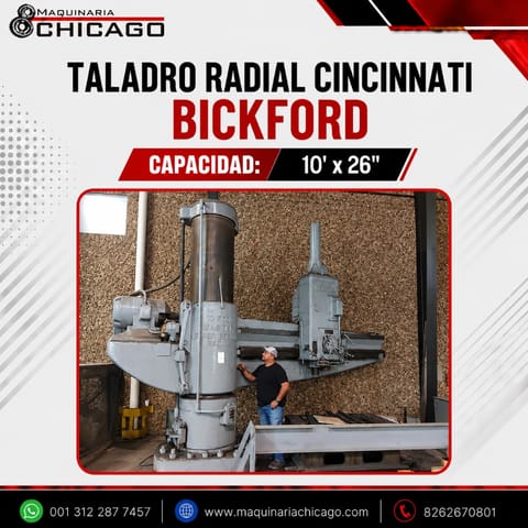 TALADRO RADIAL CINCINNATI BICKFORD 10' x 26" en San Marcos (Municipio)