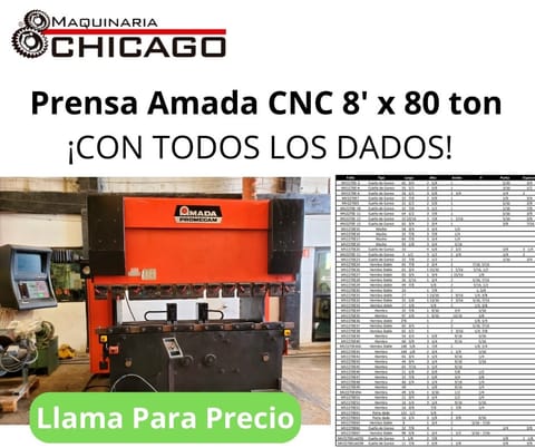 Prensa Amada CNC 8' x 80 ton