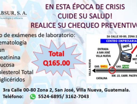 Chequeo Preventivo para cuidar su salud en Ciudad de Guatemala (Municipio)