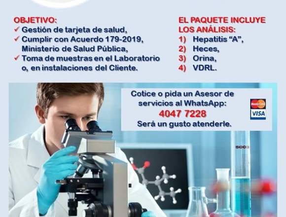 Combo de laboratorios para Tarjeta de Salud en Ciudad de Guatemala (Municipio)