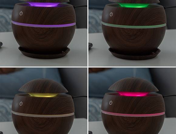 Mini Humidificador Difusor de Aromas (Dark Walnut)