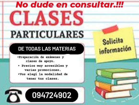 Clases Particulares Escolares y Liceales en Montevideo (Localidad)