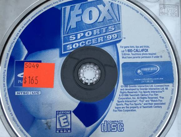Fox Sport Soccer 99 Ps1 Como Nuevo Sin Caja Usado en Toluca (Municipio)