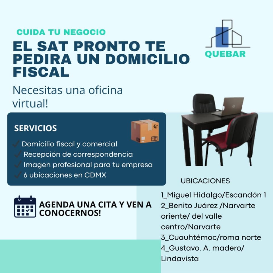 ¡TU NEGOCIO NECESITA UNA OFICINA VIRTUAL! en Benito Juárez (Municipio)