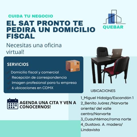 ¡TU NEGOCIO NECESITA UNA OFICINA VIRTUAL! en Benito Juárez (Municipio)