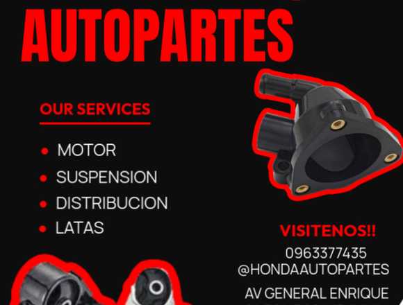 VENTA DE REPUESTOS AUTOMOTRICES PARA HONDA en Quito (Cantón)
