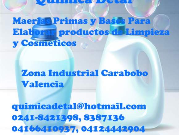 MATERIAS PRIMAS P/ ELABORAR PRODUCTOS DE LIMPIEZA en Valencia (Municipio)