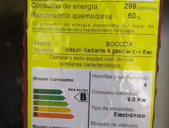 MESÓN SOCODA NUEVO 4 PUESTOS A GAS CON GRIFERIA en Caicedonia (Municipio)