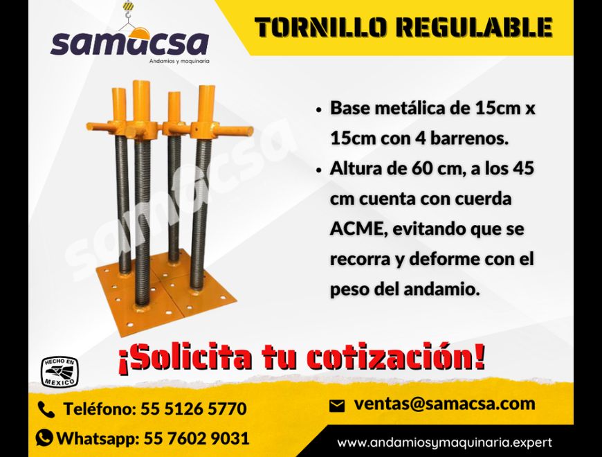 TORNILLO NIVELADOR PARA ANDAMIO (REGULABLE)