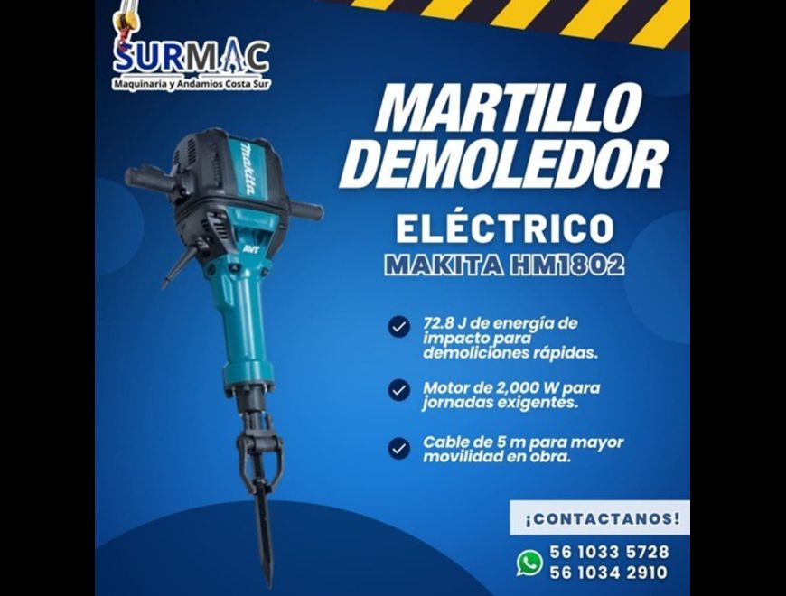 Martillo Demoledor Eléctrico MAKITA HM1802