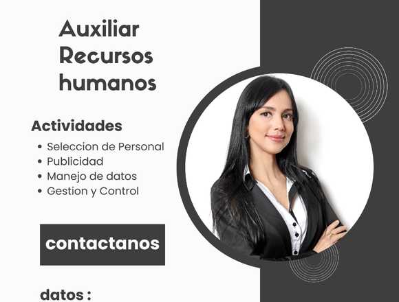 Buscamos Auxiliar de Recursos Humanos en Bogotá, D.C. (Municipio)