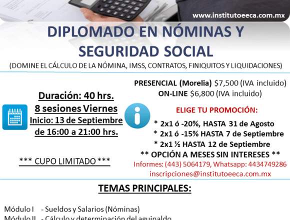 Diplomado de Nóminas y Seguridad Social en Mexicali (Municipio)