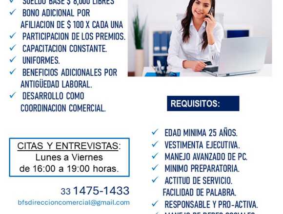 Asistente Comercial y administrativo en Guadalajara (Municipio)