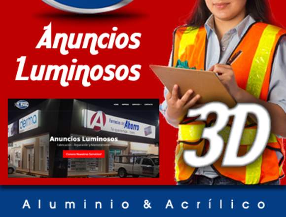ANUNCIOS LUMINOSOS 3D.- Metalico y Acrílico. en Aguascalientes (Municipio)