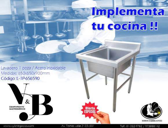 LAVADERO DE 01 POZA EN ACERO INOXIDABLE en Los Olivos (Lima 39) (Distrito)