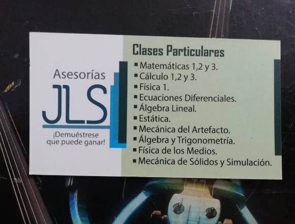 Profesor de Matemáticas, Física y Cálculo