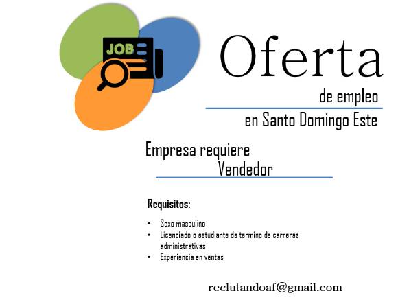 Vendedor con Experincia en Santo Domingo Este (Municipio)
