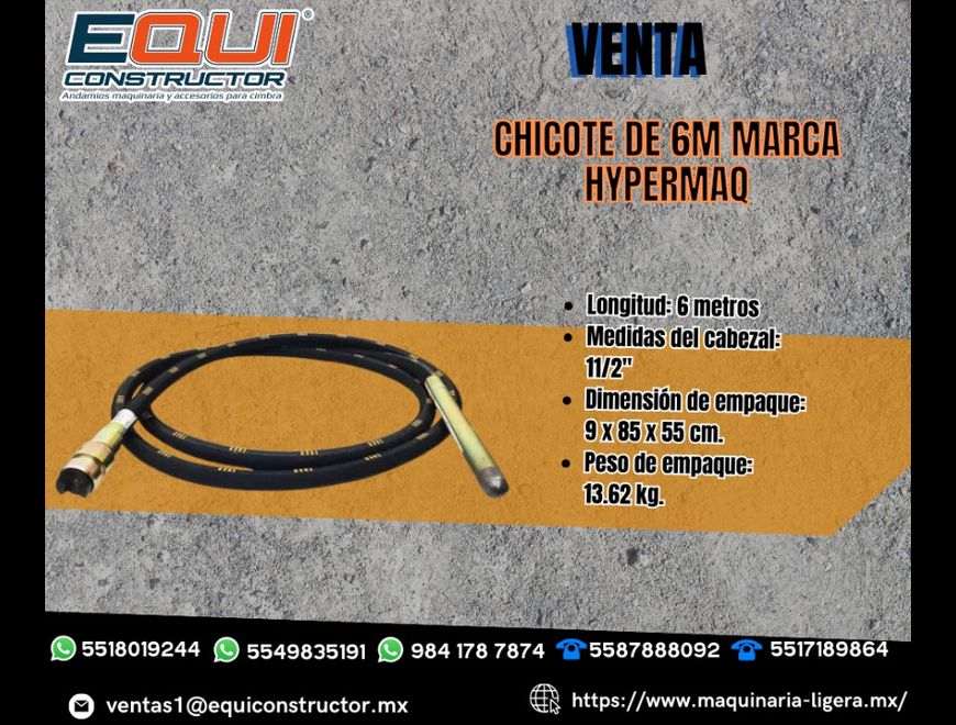 Chicote de 6m Marca Hypermaq en Guerrero