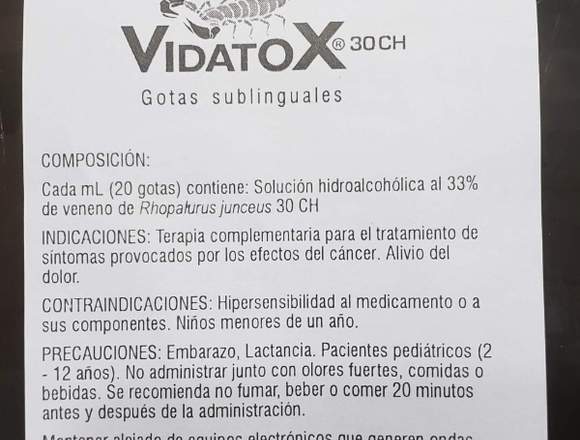 Vidatox 30ch CONTRA EL CANCER en Lince (Lima 14) (Distrito)