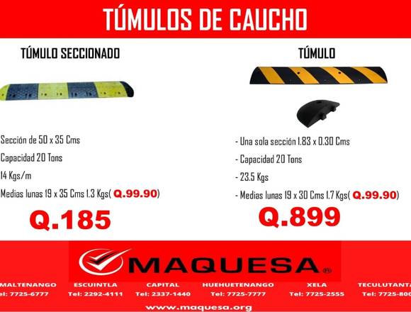 TUMULOS DE CAUCHO DIFERENTES TAMAÑOS. en Chimaltenango (Municipio)