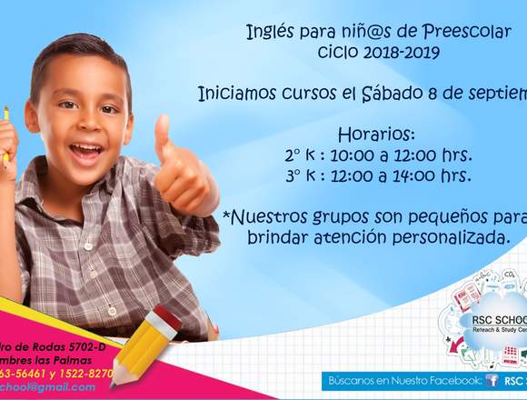 Cursos sabatinos de Inglés para niños y niñas en Mexicali (Municipio)