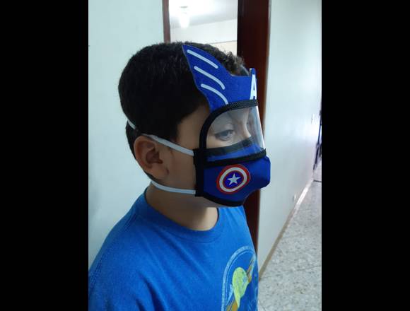 Hermoso tapabocas infantil con careta en Medellín (Municipio)