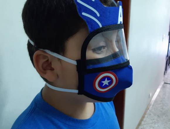 Hermoso tapabocas infantil con careta en Medellín (Municipio)