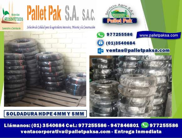 SOLDADURA HDPE 5MM P/GEOMEMBRANA HDPE ROLLO: 10KG en Santa Anita (Lima 43) (Distrito)