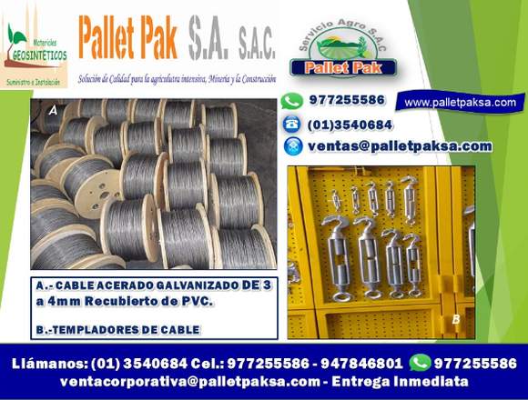 CABLE ACERADO GALV. RECUBIERTO DE PVC en Santa Anita (Lima 43) (Distrito)