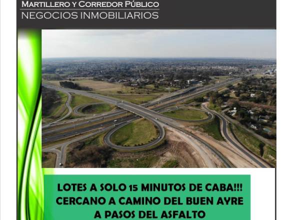 LOTES A SOLO 15 MINUTOS DE CABA!! en Merlo (Localidad)