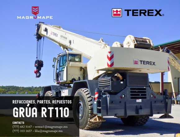 REFACCIONES PARA GRÚA TEREX RT110