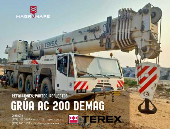 REFACCIONES PARA GRÚA AC 200 TEREX DEMAG