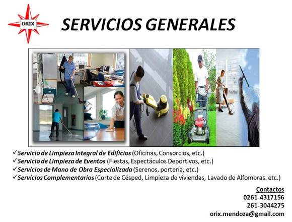 Ofrecimiento de servicios generales en Mendoza (Localidad)