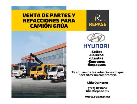 VENTA DE FACCIONES PARA CAMIÓN GRÚA HYUNDAI en Azcapotzalco (Municipio)