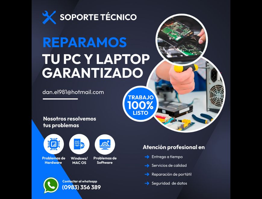 Realizo Soporte Técnico de Equipos de Computo en Mariano Roque Alonso (Distrito)