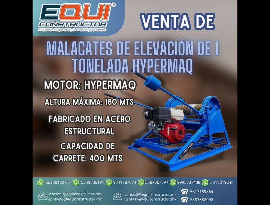 Malacates de elevación de 1 tonelada Hypermaq
