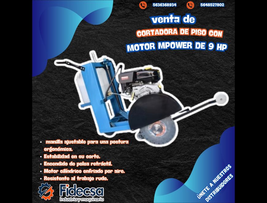 Cortadora de Piso HYPERMAQ con Motor MPOWER 9HP en Coatepec (Municipio)