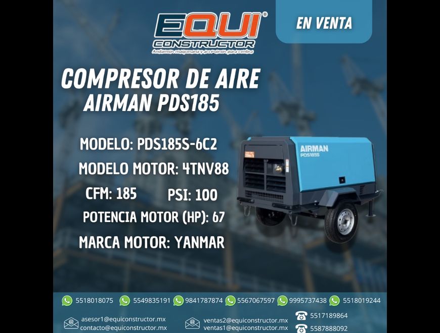 Compresor de aire AIRMAN PDS185 en Chiapa de Corzo (Municipio)