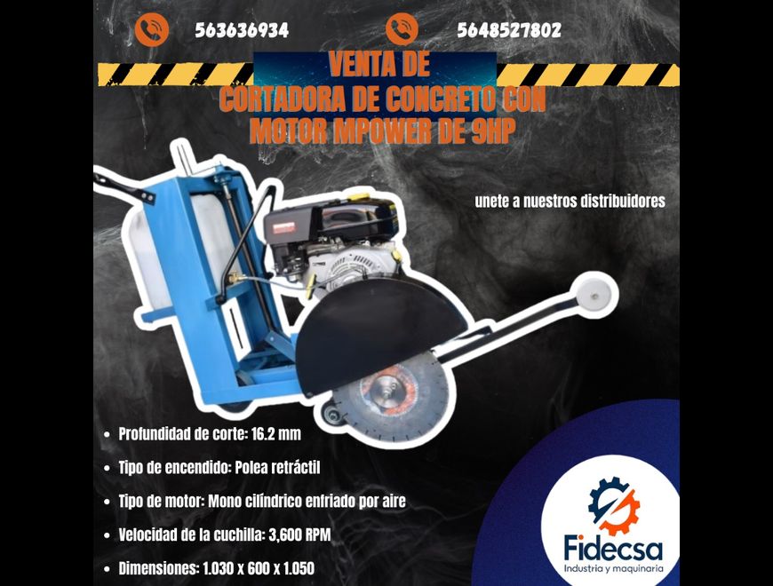 Cortadora de Concreto con Motor Mpower de 9HP