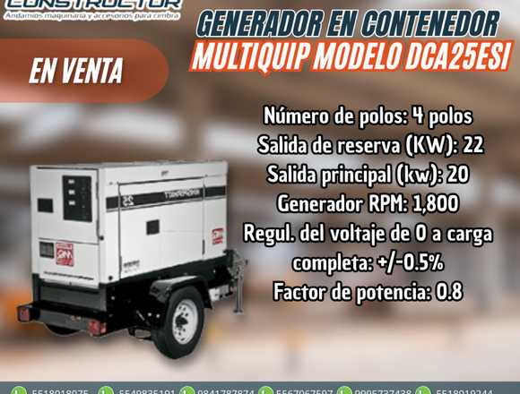 Generador en contenedor multiquip modelo DCA25ESI en Guanajuato (Municipio)