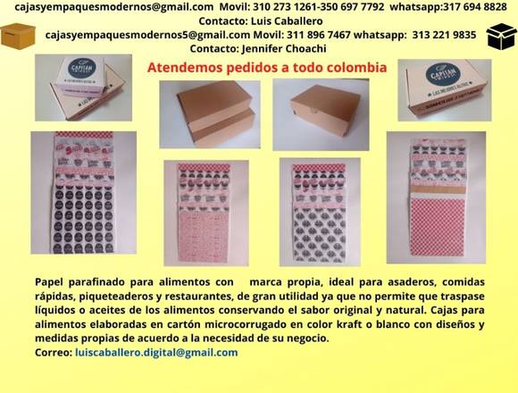 CAJAS DE CARTON Y PAPEL PARAFINADO PARA ALIMENTOS