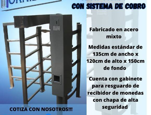PUERTA GIRATORIA DE MEDIO CUERPO SISTEMA DE COBRO en Azcapotzalco (Municipio)