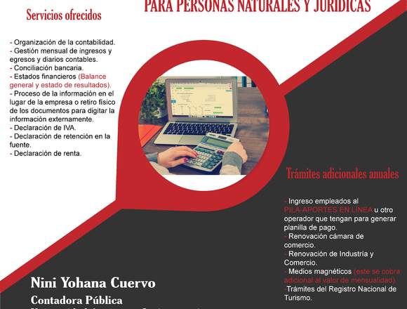 Asesoría contables y tributarias persona. en Medellín (Municipio)