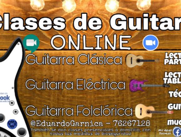 Clases de Guitarra Online - Zoom - Google Meet en La Paz (Localidad)