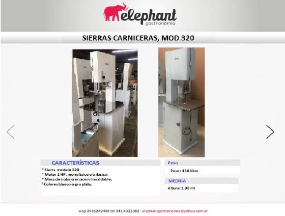 FABRICA DE SIERRAS CARNICERA 3416242408 en Rosario (Localidad)