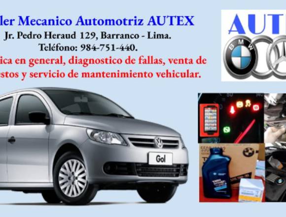 Servicios de Mecánica Automotriz, Taller AUTEX en Barranco (Lima 4) (Distrito)